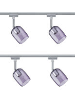 Paulmann URail Schienensystem Spot Blossom max. 1x25W G9 Chrom matt/Pink transparent 230V Metall/Glas