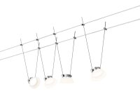 Paulmann SmartHome Bluetooth IceLED Seilsystem 4x4W Chrom matt/Weiß 230V/12V DC 30VA Metall