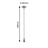 Neordic Eldar Pendelleuchte max1x20W E27 Grau/Nickel geb 230V Metall
