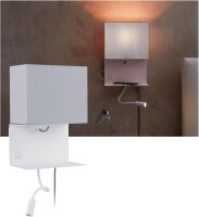 WallCeiling Merani WL LED max 1x40W/2,5W E27 Grau/Weiß 230V Stoff/Metall