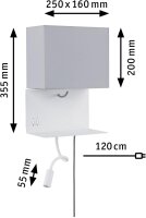 WallCeiling Merani WL LED max 1x40W/2,5W E27 Grau/Weiß 230V Stoff/Metall
