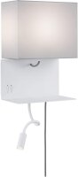 WallCeiling Merani WL LED max 1x40W/2,5W E27 Grau/Weiß 230V Stoff/Metall