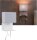 WallCeiling Merani WL LED max 1x40W/2,5W E27 Grau/Weiß 230V Stoff/Metall