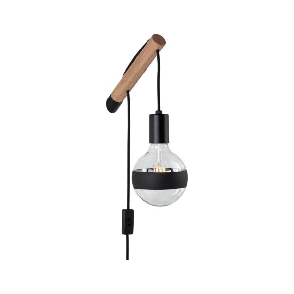 WallCeiling Kian WL max1x40W E27 Holz/Schwarz Holz/Metall