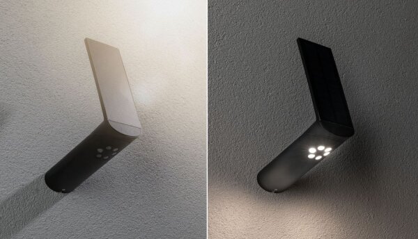 Outdoor Solar Wandleuchte Ilias IP44 3000K 100 lumen Bewegungsmelder Anthrazit