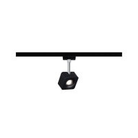 96923 URail Spot Cube 1x8W Schwarz matt Chrom 230V Met/Kst 2700K dimmbar