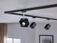 URail Spot Cube 1x8W schwarz matt/chrom 230V Metall 4000K dimmbar