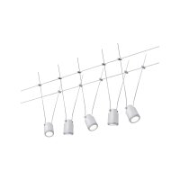LED Seilsystem TunLED Basisset  5x150lm 5x4W 2700K  230/12V Weiß, Chrom matt
