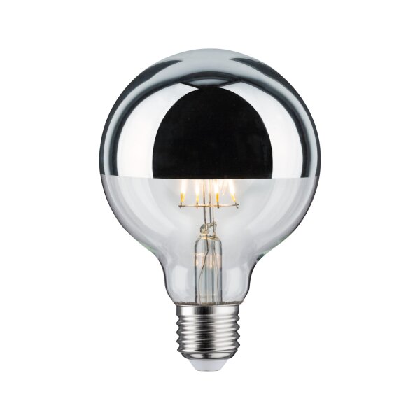 Modern Classic Edition Standard 230V LED Globe Kopfspiegel E27 G95  600lm 6,5W 2700K dimmbar Kopfspiegel Silber