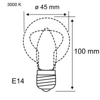 Eco-Line Filament 230V LED Tropfen E14 3er-Set 100mm...