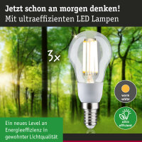 Eco-Line Filament 230V LED Tropfen E14 3er-Set 100mm 3x525lm 3x2,5W 3000K  Klar