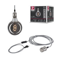 Neordic Pendelleuchte Eldar inkl. Stecker   E27   max. 20W Grau, Nickel dimmbar Metall