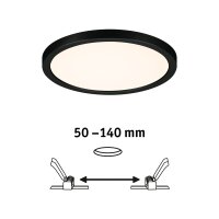 VariFit LED Einbaupanel Areo IP44 rund 175mm  13W 1300lm 3000K Schwarz