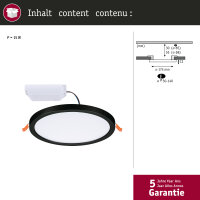 VariFit LED Einbaupanel Areo IP44 rund 175mm  13W 1300lm 4000K Schwarz