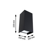 LED Wandleuchte Flame  IP44 eckig 102x220mm 3000K 2x5,8W 2x540lm 230V 105° Anthrazit Aluminium