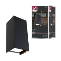 LED Wandleuchte Flame  IP44 eckig 102x220mm 3000K 2x5,8W 2x540lm 230V 105° Anthrazit Aluminium