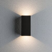 LED Wandleuchte Flame  IP44 eckig 102x220mm 3000K 2x5,8W 2x540lm 230V 105° Anthrazit Aluminium