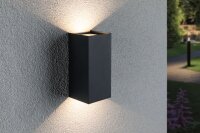 LED Wandleuchte Flame  IP44 eckig 102x220mm 3000K 2x5,8W 2x540lm 230V 105° Anthrazit Aluminium