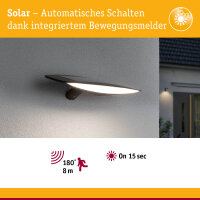 Solar LED Außenwandleuchte Kiran Bewegungsmelder IP44 3000K 180lm Anthrazit
