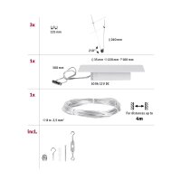 Seilsystem Simple Basisset GU5,3  max. 3x5W   230/12V Chrom