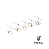 CorDuo Seilsystem Cone Basisset GU5,3  max. 5x10W   230/12V Weiß matt, Chrom