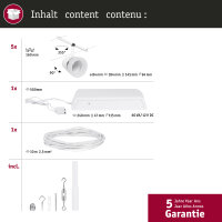 CorDuo Seilsystem Cone Basisset GU5,3  max. 5x10W   230/12V Weiß matt, Chrom