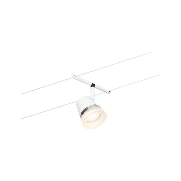 CorDuo Seilsystem Cone Einzelspot GU5,3  max.10W   12V Weiß matt, Chrom