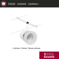 CorDuo Seilsystem Cone Einzelspot GU5,3  max.10W   12V Weiß matt, Chrom