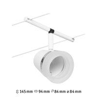 CorDuo Seilsystem Cone Einzelspot GU5,3  max.10W   12V Weiß matt, Chrom