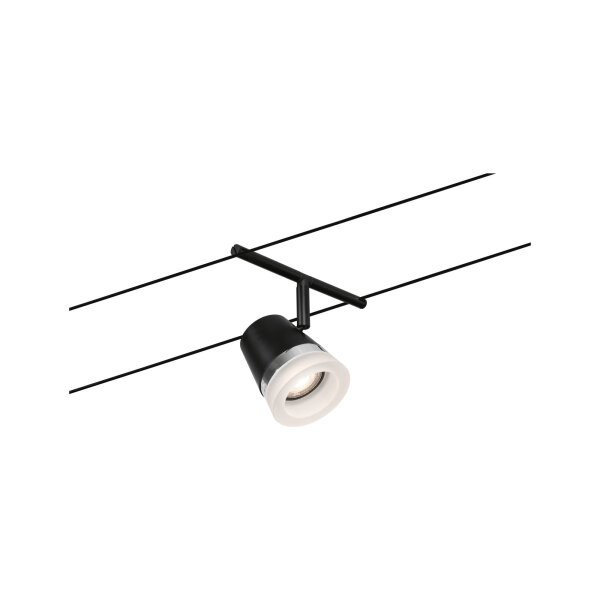 CorDuo Seilsystem Cone Einzelspot GU5,3  max. 10W   12V Schwarz matt, Chrom