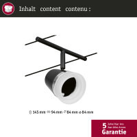 CorDuo Seilsystem Cone Einzelspot GU5,3  max. 10W   12V Schwarz matt, Chrom