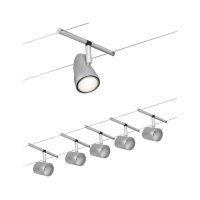 CorDuo Seilsystem Cup Basisset GU5,3  max. 5x10W   230/12V Chrom matt, Chrom