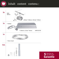 CorDuo Seilsystem Cup Basisset GU5,3  max. 5x10W   230/12V Chrom matt, Chrom
