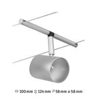CorDuo Seilsystem Cup Einzelspot GU5,3  max. 10W   12V Chrom matt, Chrom