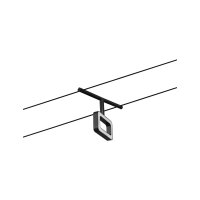 CorDuo LED Seilsystem Frame Basisset  5x280lm 5x4,8W 3000K  230/12V Schwarz matt, Chrom