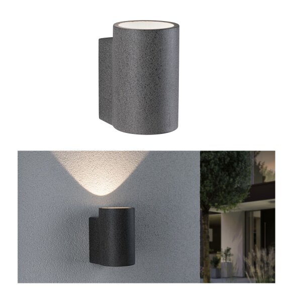 LED Außenwandleuchte Concrea  IP65  110x170mm 3000K 6,8W 300lm 230V  Schwarzer Sandstein Beton