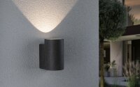 LED Außenwandleuchte Concrea  IP65  110x170mm 3000K 6,8W 300lm 230V  Schwarzer Sandstein Beton