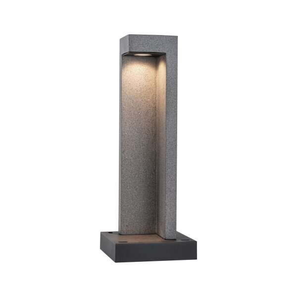LED Pollerleuchte Concrea  IP65  450mm 3000K 6,8W 200lm 230V  Schwarzer Sandstein  Beton