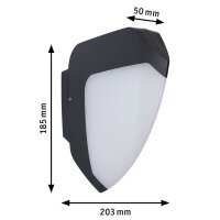 LED Außenwandleuchte Ikosea Dämmerungsgesteuerter Bewegungsmelder (IR) seewasserresistent IP44  50x203mm 3000K 4,4W 350lm 230V  Anthrazit Kunststoff