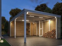 Park + Light LED Außenwandleuchte Ikosea Dämmerungsgesteuerter Bewegungsmelder (IR)  IP44  50x203mm 3000K 5,6W 350lm 12V  Anthrazit Kunststoff