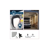 Park + Light LED Außenwandleuchte Ikosea Dämmerungsgesteuerter Bewegungsmelder (IR)  IP44  50x203mm 3000K 5,6W 350lm 12V  Anthrazit Kunststoff