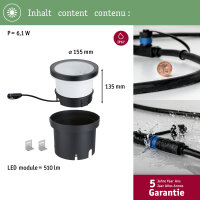 Plug & Shine LED Wandfluter Ocos Einzelleuchte  IP67 3000K 6,1W   Anthrazit
