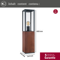 Lichtobjekt Timba IP44 eckig 600mm  max. 60W  230V  Holz...