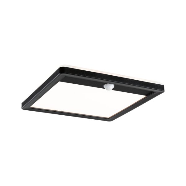 LED Außenpanel Lamina Backlight Dämmerungsgesteuerter Bewegungsmelder (IR) insektenfreundlich IP44 eckig 250x250mm Tunable Warm 14W 920lm 230V  Schwarz Kunststoff