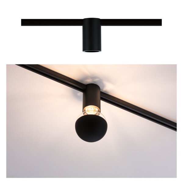 URail Schienenspot Socket Einzelspot E27  max. 20W  dimmbar 230V Schwarz