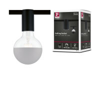 URail Schienenspot Socket Einzelspot E27  max. 20W  dimmbar 230V Schwarz