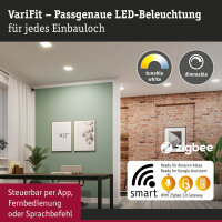 VariFit LED Einbaupanel Veluna IP44 eckig 215x215mm  17W 1300lm White Switch Transparent