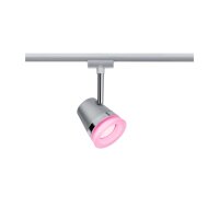 URail Schienenspot Smart Home Zigbee 3.0 Cone Einzelspot inkl. RGBW Leuchtmittel GU10 350lm 5,5W RGBW+ dimmbar 230V Chrom matt