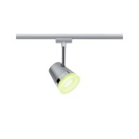 URail Schienenspot Smart Home Zigbee 3.0 Cone Einzelspot inkl. RGBW Leuchtmittel GU10 350lm 5,5W RGBW+ dimmbar 230V Chrom matt