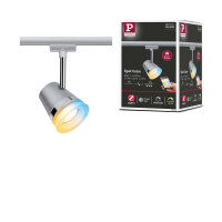 URail Schienenspot Smart Home Zigbee 3.0 Cone Einzelspot inkl. Tunable White Leuchtmittel GU10 330lm 5W Tunable White dimmbar 230V Chrom matt, Chrom